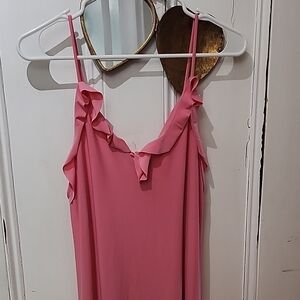 Pink Ruffle Strap Dress